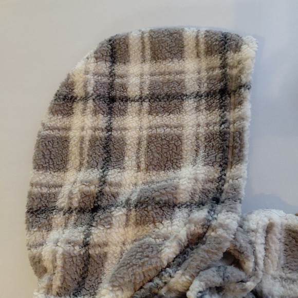 Koolaburra UGG Brushed Back Sherpa Hoodie Pullover Portobello Plaid  2X XXL 1/4 - Picture 15 of 15